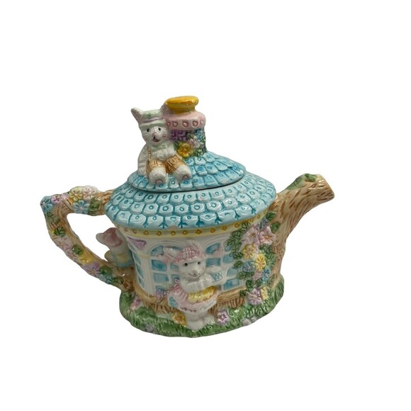 1994 Mercuries Ceramic Teapot Bunnies 8.2" x 4.2" x 6.3" - Picture 15 of 16